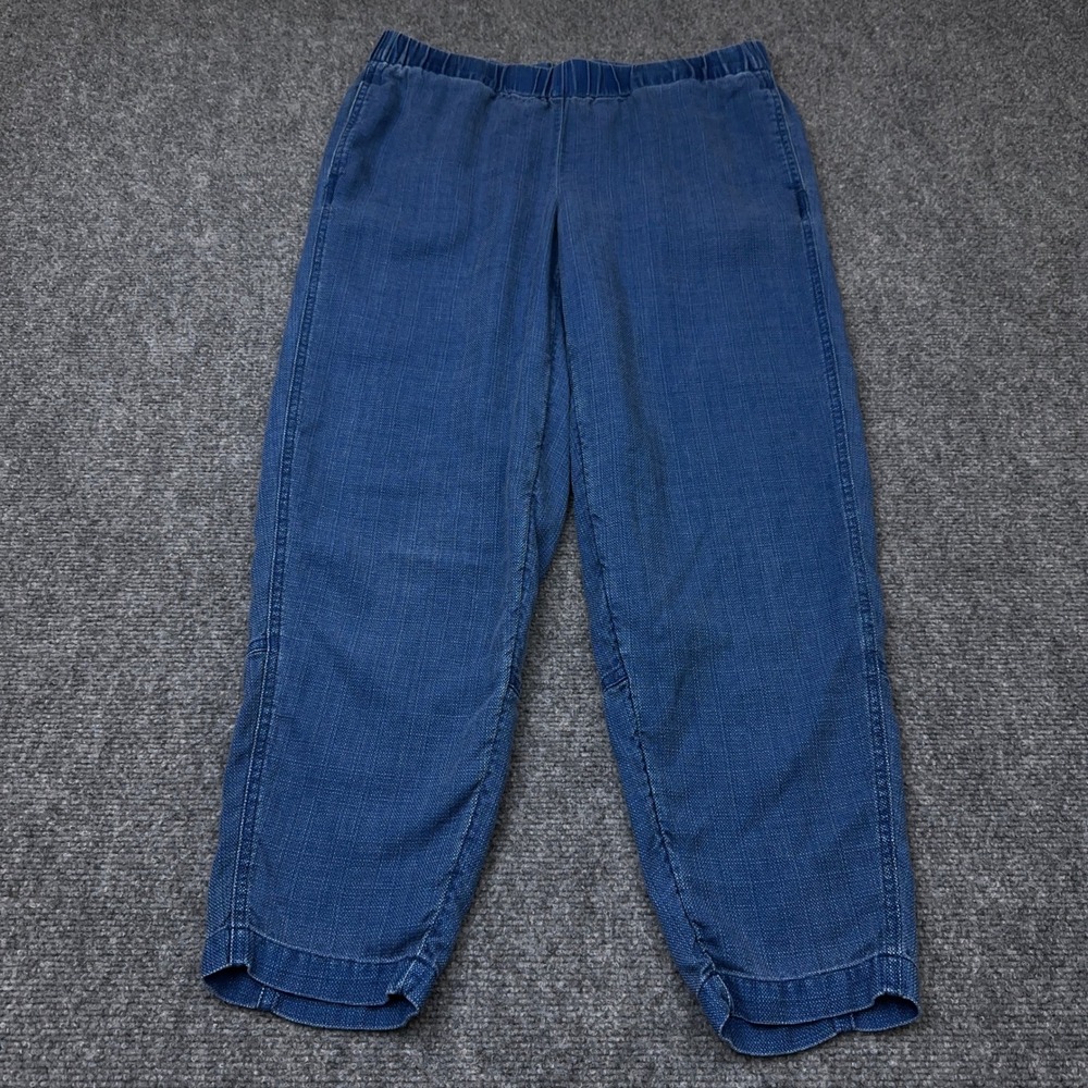 J.Jill PureJill Indigo Ankle Pants Women's SP Petite Small Blue Seamed Pull-On